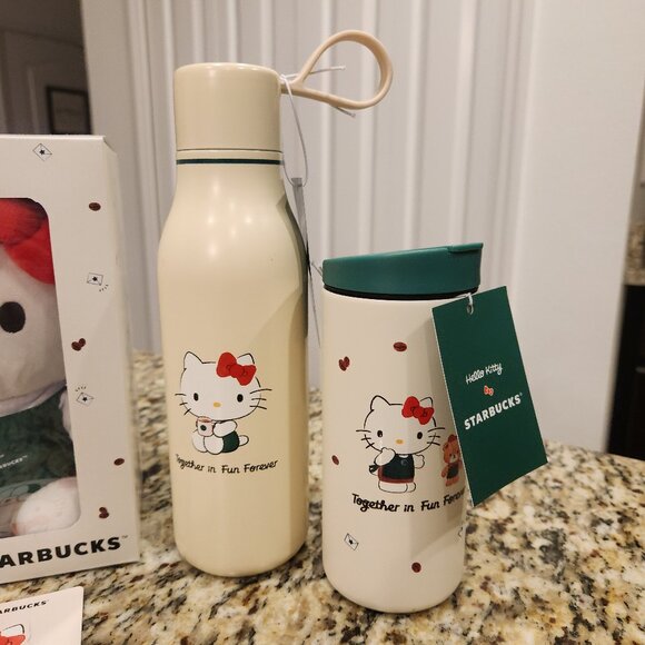 2025 Hello Kitty x Starbucks 51st Anniversary Collection Plush Mug Tumbler Cup - Picture 5 of 7